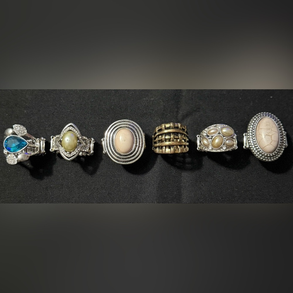 Elegant Silver and Gold-Tone Women's Ring Set